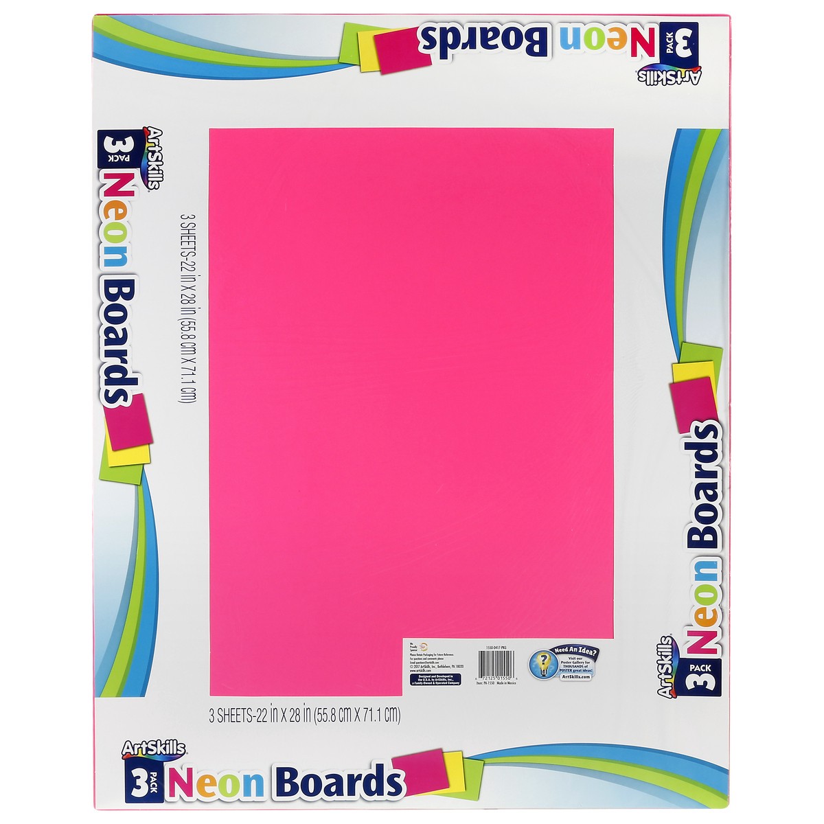 slide 9 of 9, ArtSkills 3 Pack Neon Boards 3 ea, 3 ct