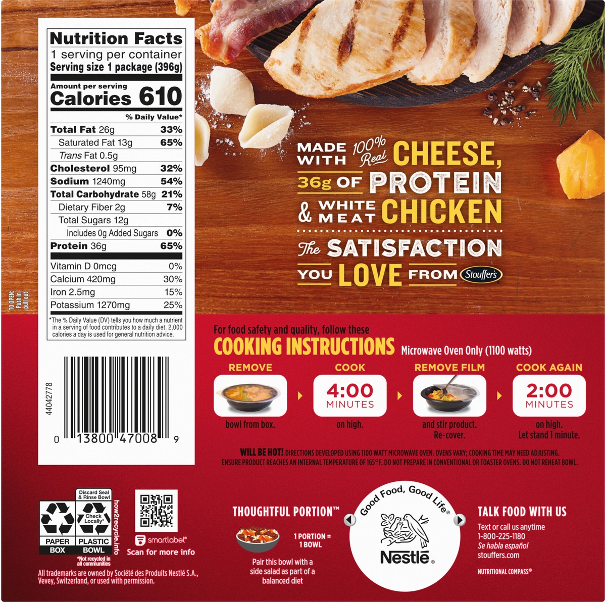 slide 9 of 9, Stouffer's Bowl-Fulls Chicken Bacon Ranch Frozen Meal, 14 oz