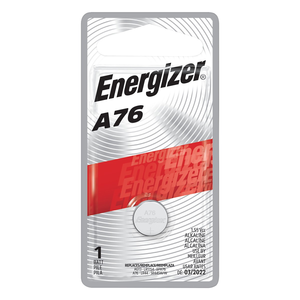 slide 1 of 1, Energizer A76 Watch/Photo Battery, 1.5 volt