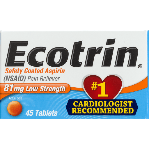 Ecotrin Safety Coated Aspirin Tablets Low Strength 45 ct Shipt