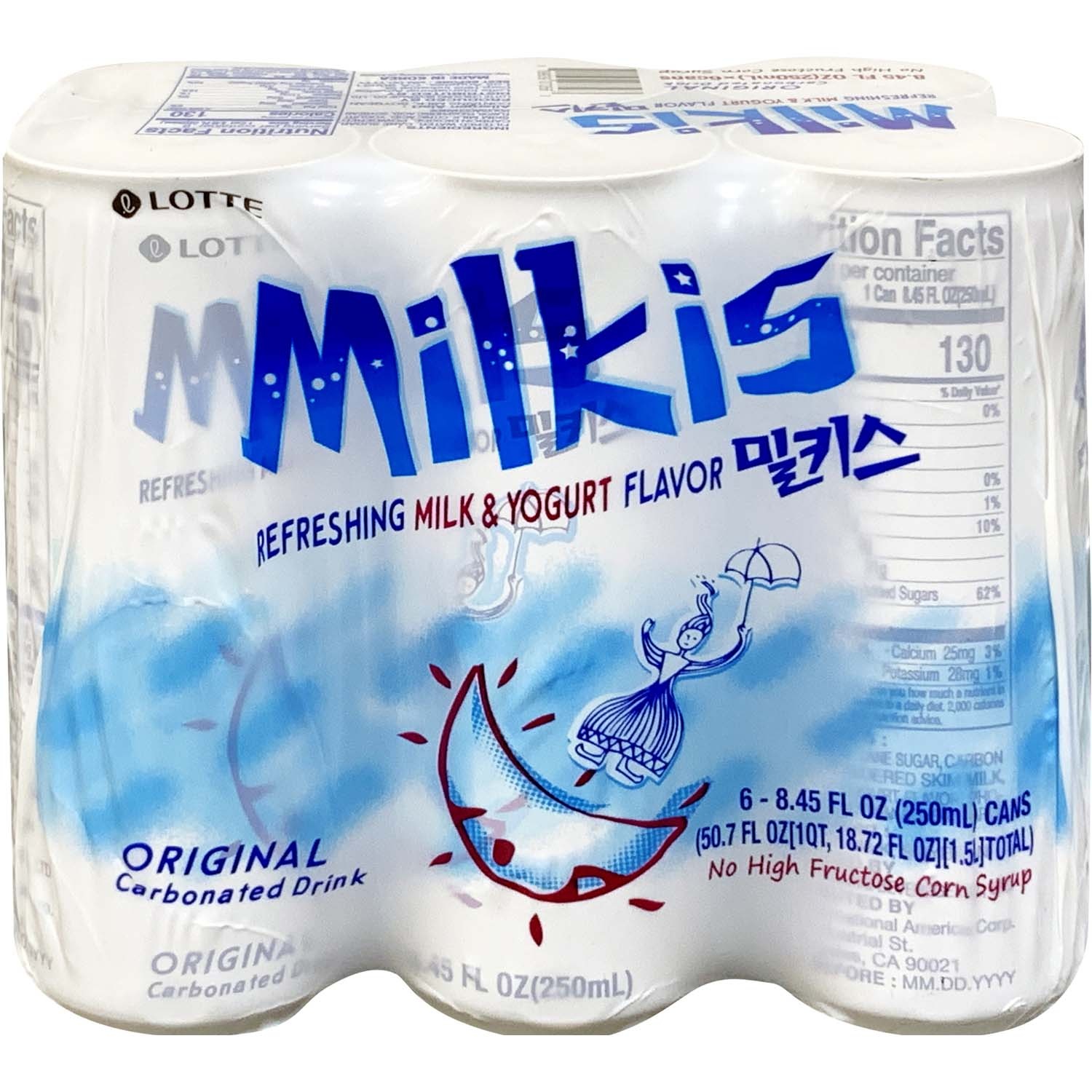 slide 1 of 1, Lotte Milkis Soda, 304.2 fl oz