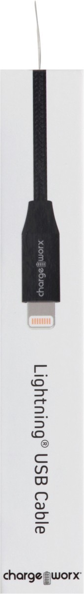 slide 4 of 10, Chargeworx Black Lightning Connector USB Cable, 6 ft