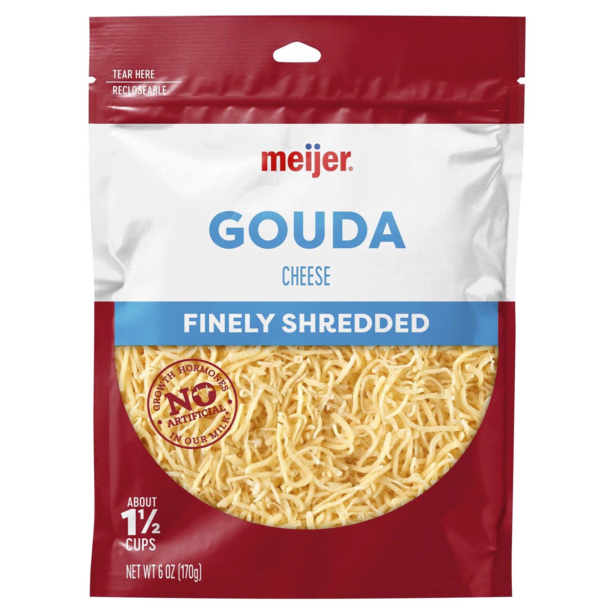 slide 1 of 5, Meijer Finely Shredded Gouda Cheese, 6 oz