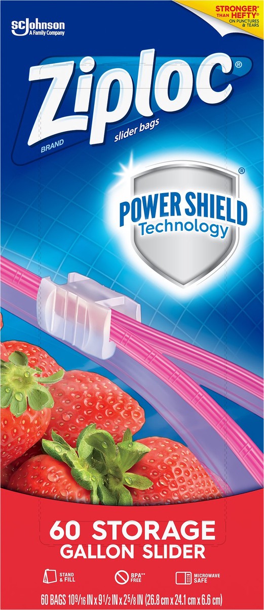 slide 4 of 5, Ziploc Storage Bags, Reusable Gallon Size Slider Bags, Power Shield Technology, 68 Count, 68 ct