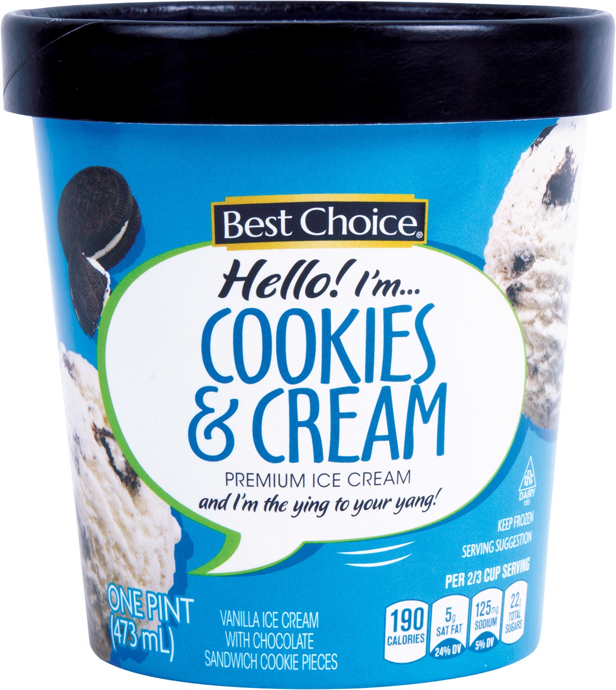 slide 1 of 1, Best Choice Cookies and Cream Ice Cream, 16 oz