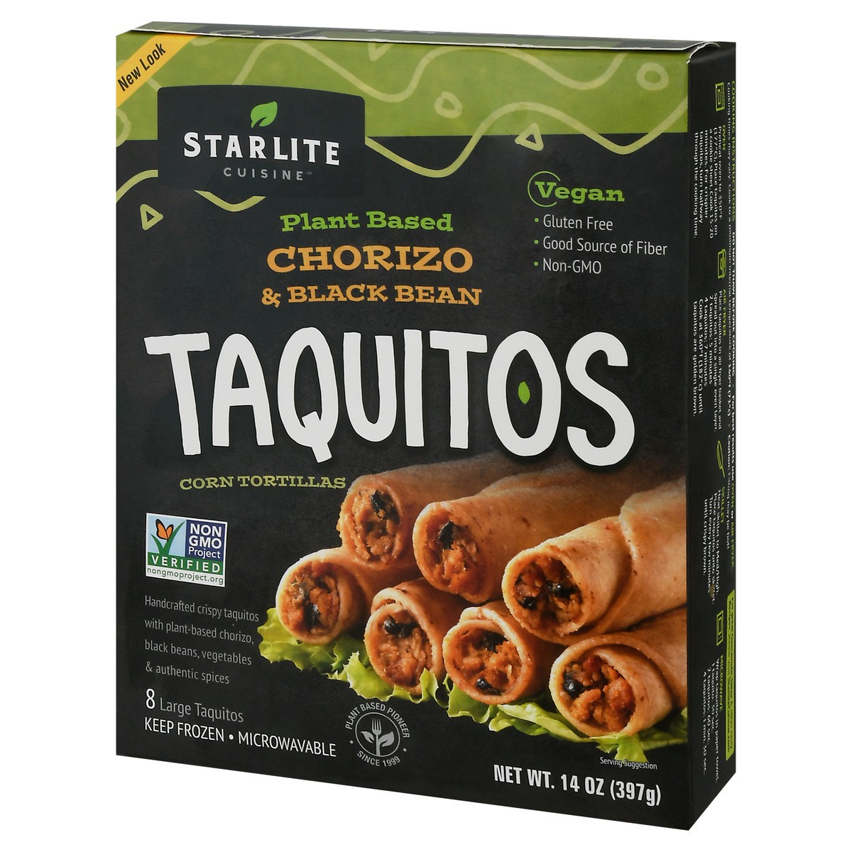 slide 8 of 10, Starlite Cuisine Chorizo & Black Bean Taquitos 8 ea Box, 8 ct