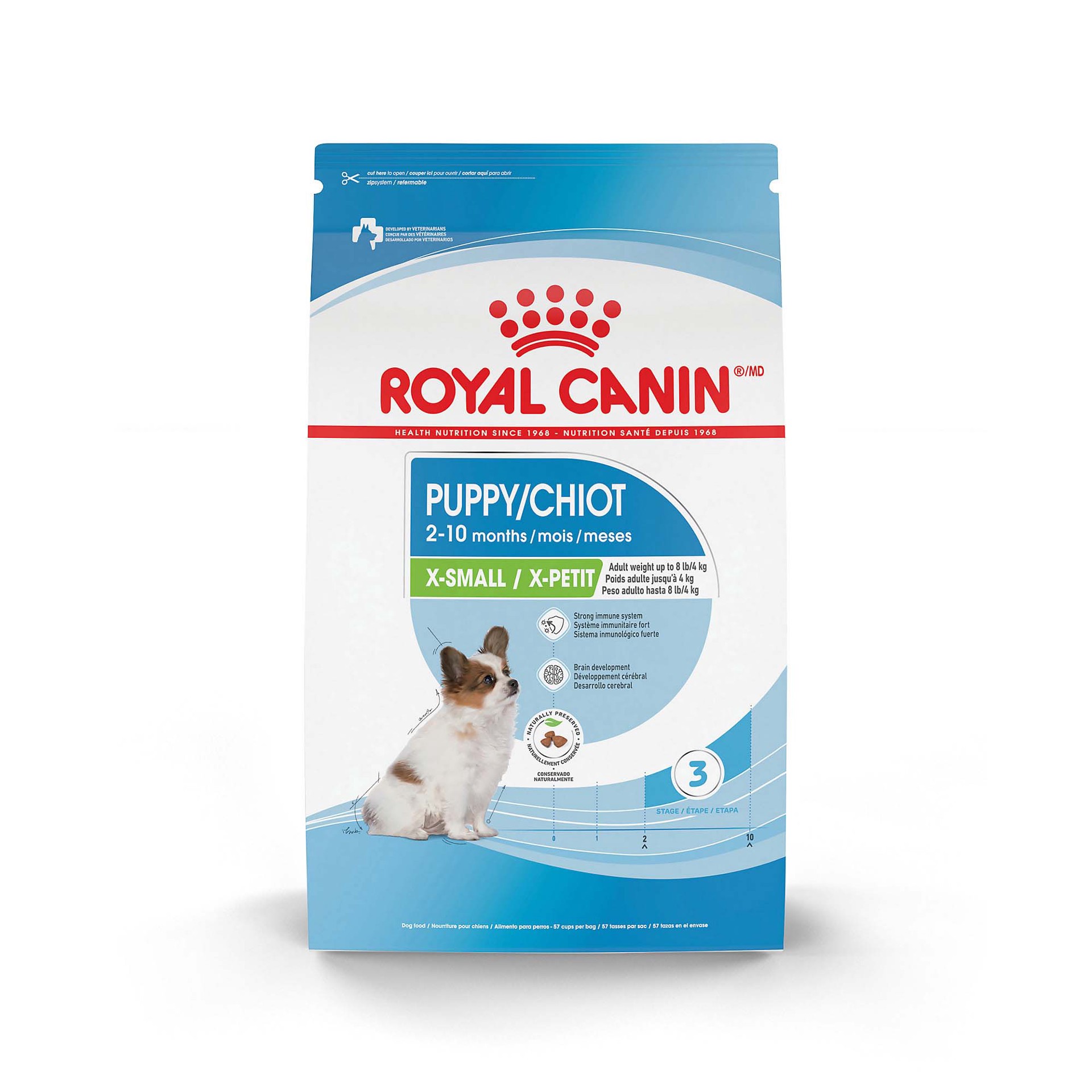 slide 1 of 9, Royal Canin X-Small Puppy Dry Food, 3 lb