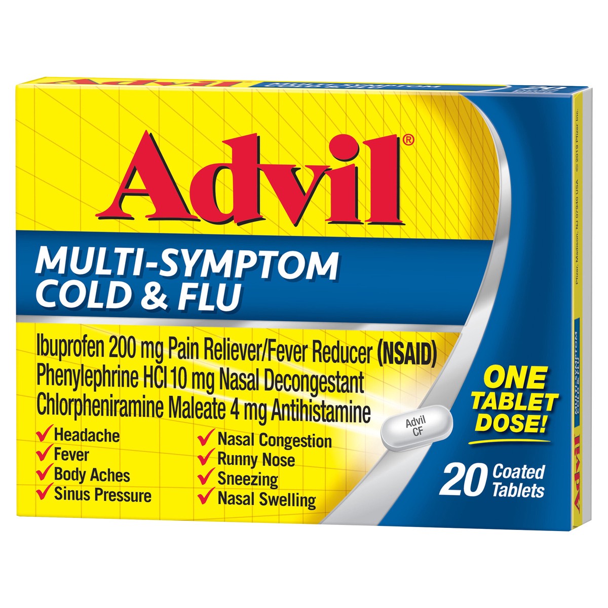 slide 2 of 12, Advil Multisymptom Cold Flu Coated Tablets Ibuprofen, 20 ct