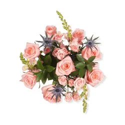 Bloom Haus Pink Classic Rose Fresh Flower Bouquet, 15-stem