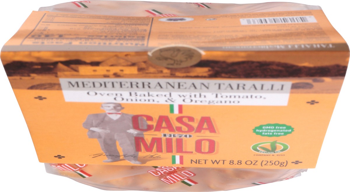 slide 4 of 12, Casa Milo Taralli, Mediterranean, Oven Baked with Tomato, Onion, & Oregano, 8.8 oz