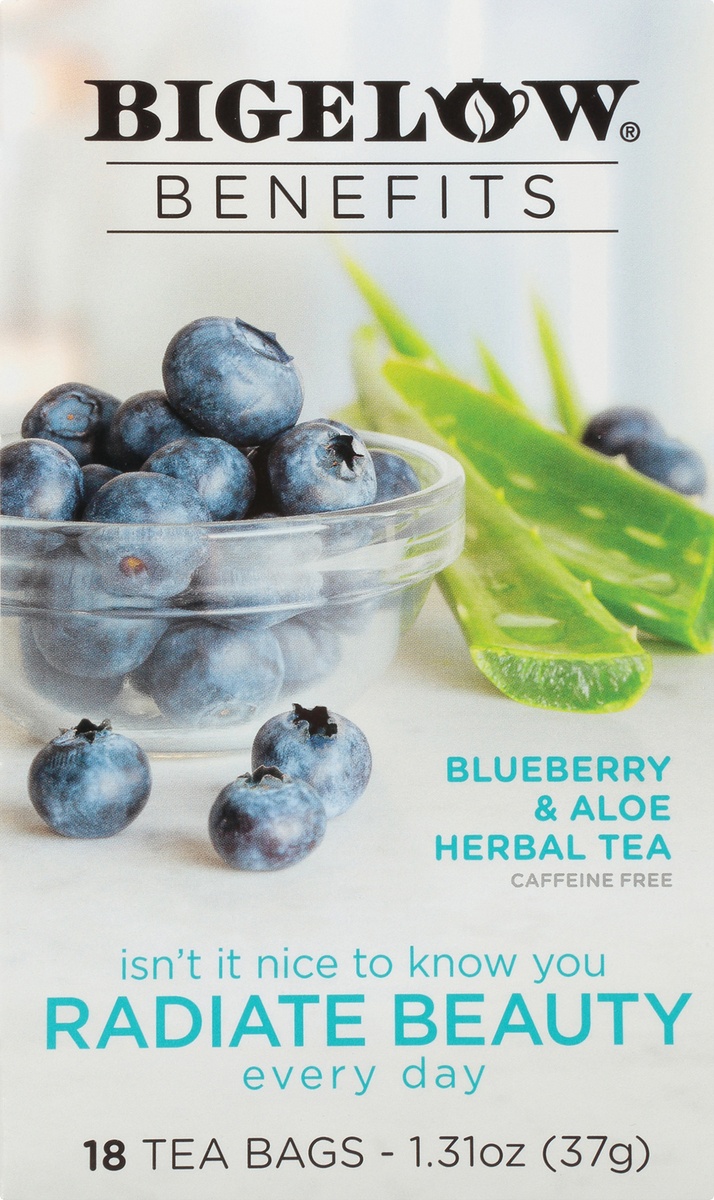 slide 8 of 9, Bigelow Benefits Blueberry & Aloe Herbal Tea, 18 ct