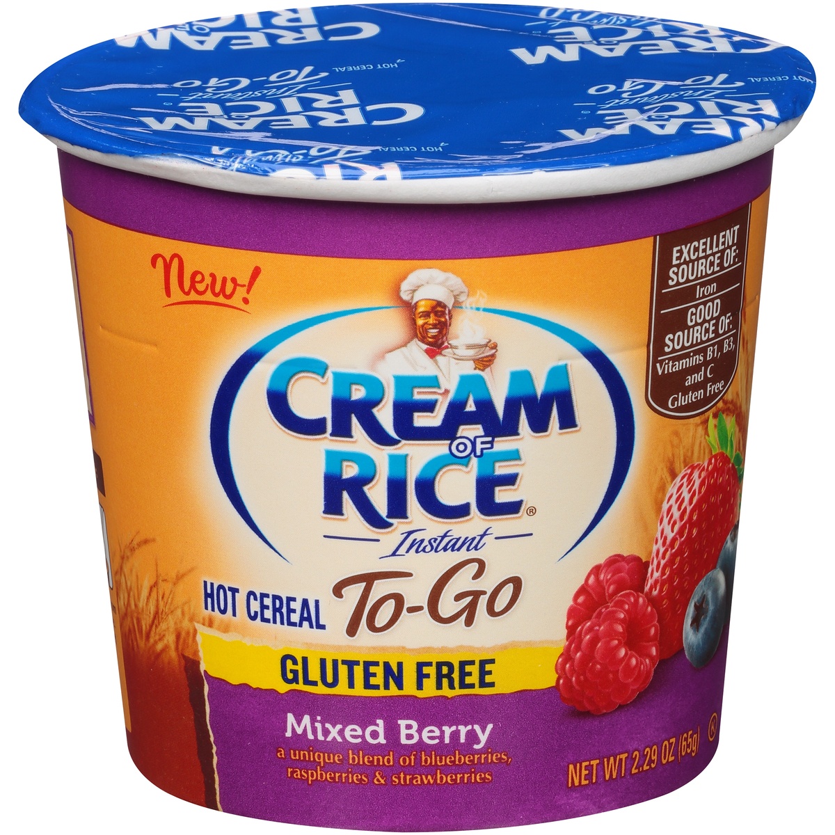 slide 1 of 1, Cream of Rice® To-Go Mixed Berry Gluten Free Instant Hot Cereal 2.29 oz. Cup, 2.29 oz