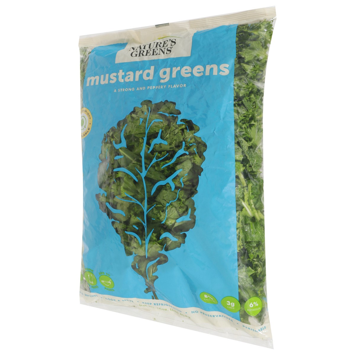 slide 2 of 12, Nature's Greens Mustard Greens 16 oz, 1 ct