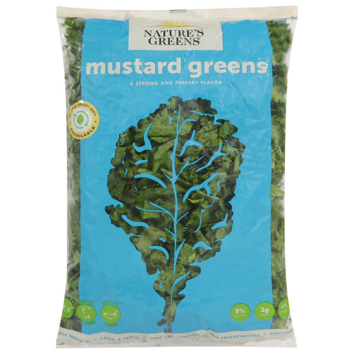 slide 1 of 12, Nature's Greens Mustard Greens 16 oz, 1 ct