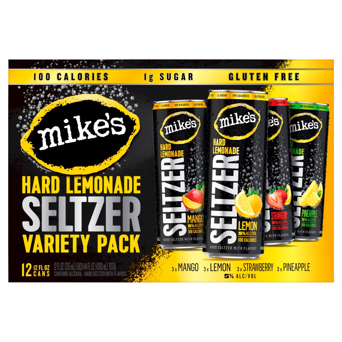 slide 1 of 7, Mike's Hard Lemonade Seltzer Variety, 144 fl oz
