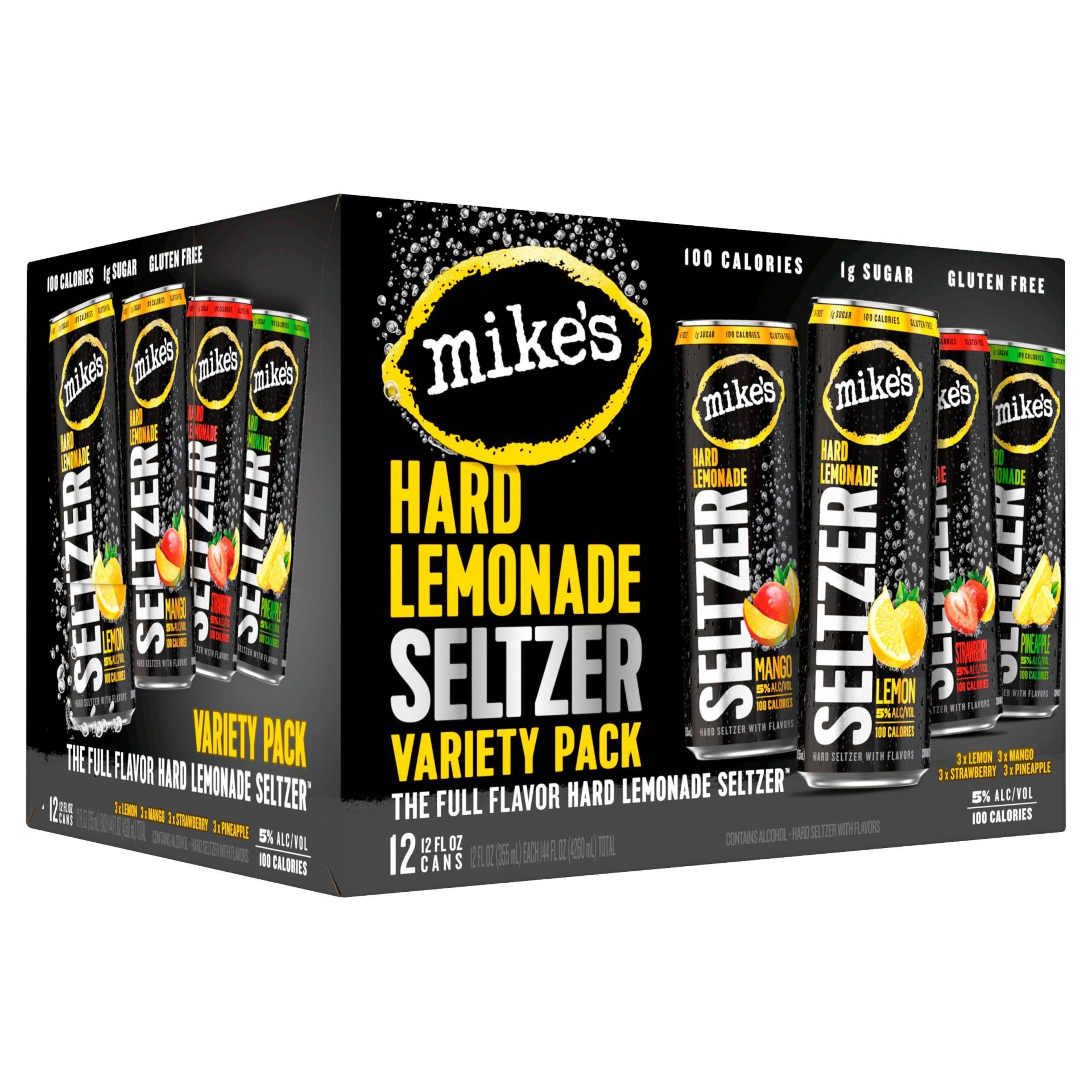 slide 1 of 1, Mike's Hard Lemonade Hard Seltzer, Variety Pack, 12 ct; 12 fl oz