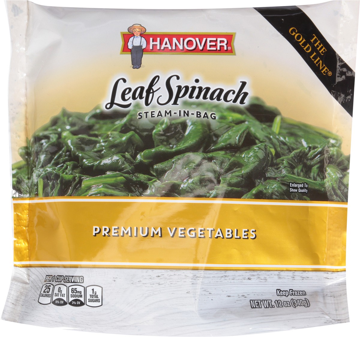 slide 6 of 9, Hanover The Gold Line Steam-in-Bag Premium Vegetables Leaf Spinach 12 oz, 12 oz
