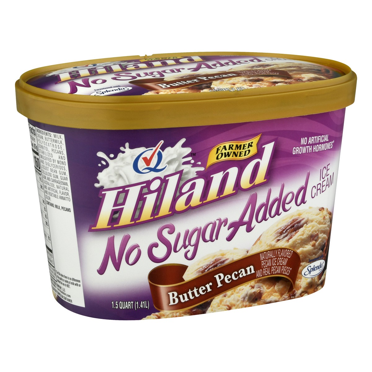 slide 11 of 13, Hiland Dairy No Sugar Added Butter Pecan Ice Cream 1.5 qt, 1.5 qt