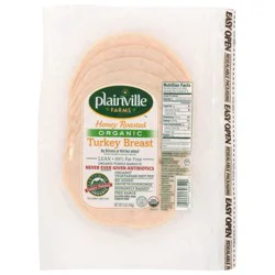 Plainville Farms Honey Turkey Breast, Organic Pre-Sliced