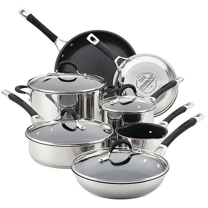 slide 1 of 11, Circulon Momentum Stainless Steel Nonstick Cookware Set, 11 ct