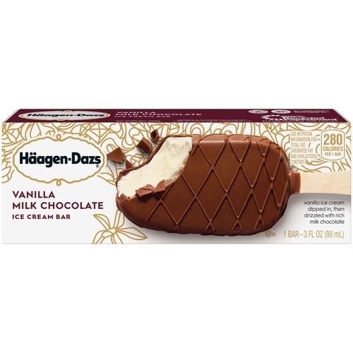 slide 1 of 1, Häagen-Dazs Vanilla Milk Chocolate Ice Cream Bar, 3 fl oz