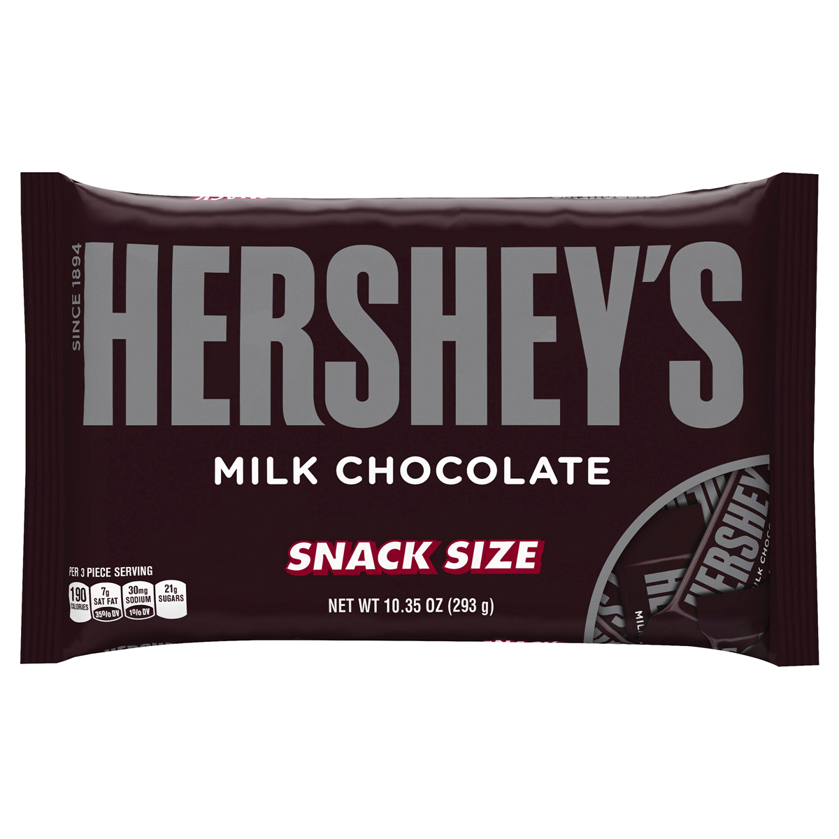 slide 1 of 1, Hershey's Milk Chocolate Snack Size Candy Bars, 10.35 oz