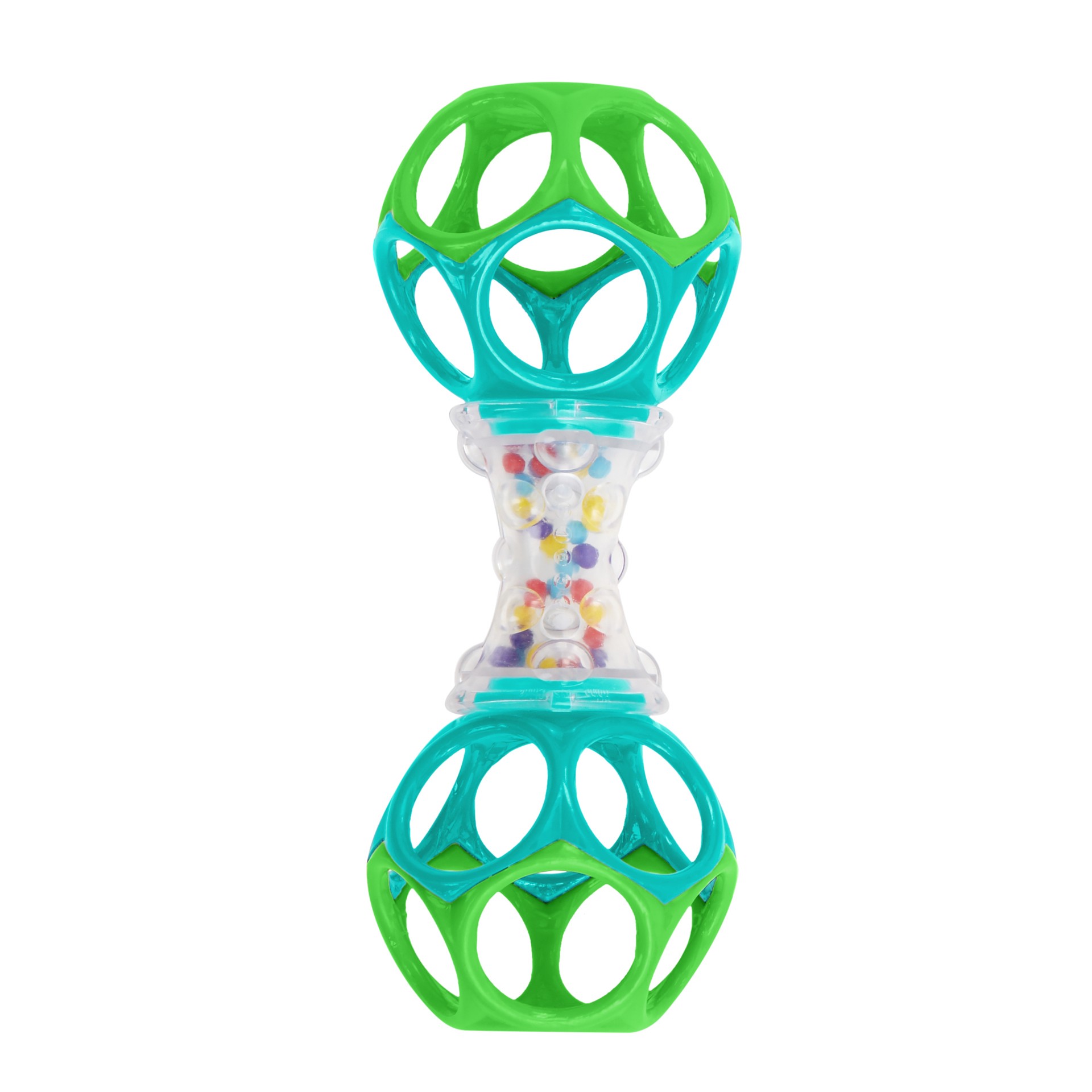 slide 1 of 17, Bright Starts Oball Easy Grasp Shaker Rattle BPA-Free Infant Toy in Blue/Green, 1 ct