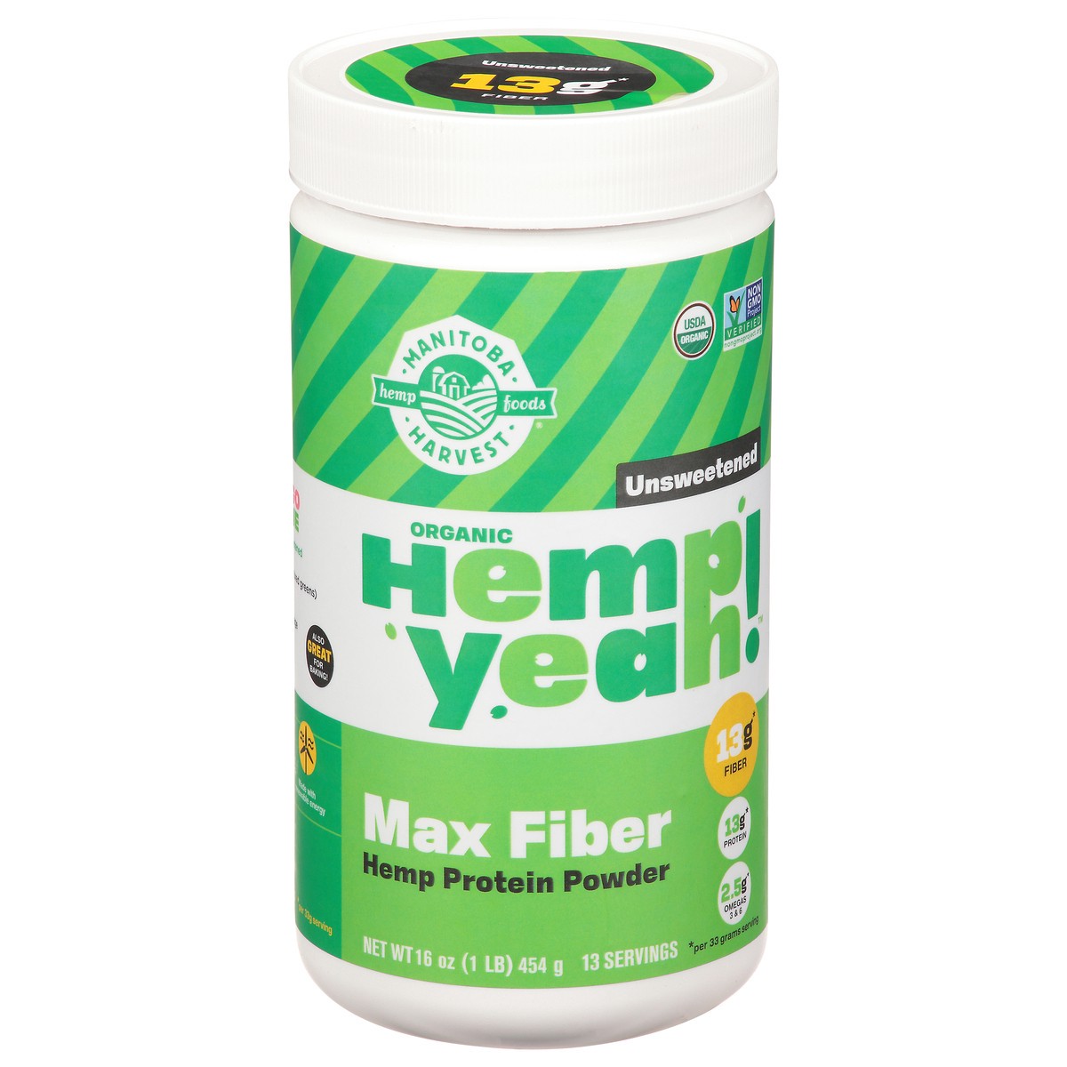 slide 9 of 12, Manitoba Harvest Fiber Hemp Protien Powder, 16 oz