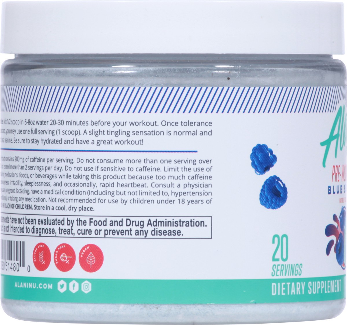 slide 3 of 10, Alani Nu Preworkout Blue Slush 20srv, 7.3 oz