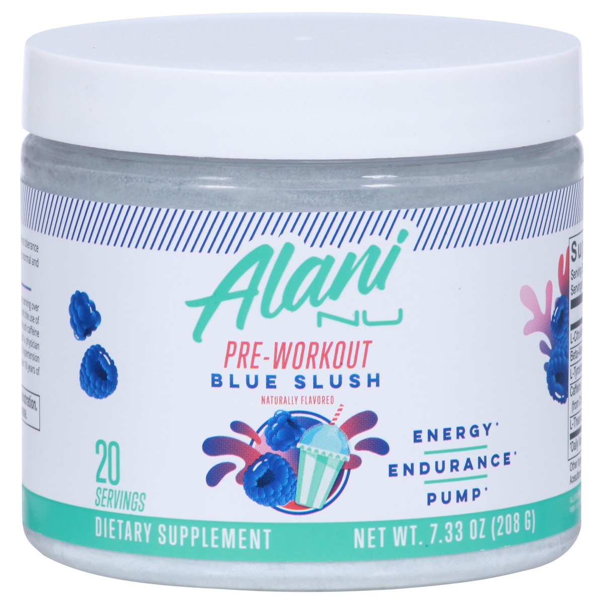 slide 2 of 10, Alani Nu Preworkout Blue Slush 20srv, 7.3 oz