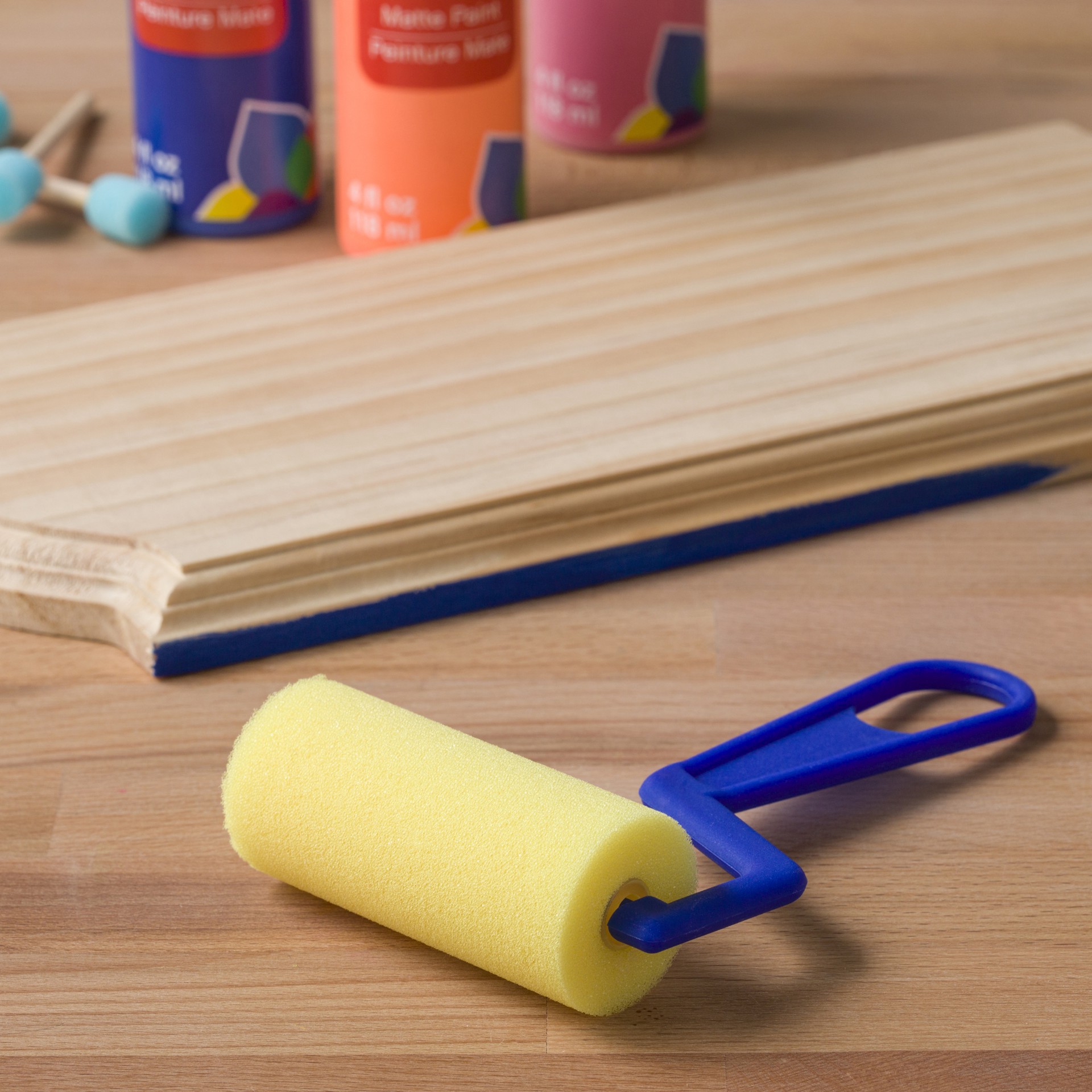 slide 3 of 5, 3" Sponge Roller By Craft Smart, 3 in