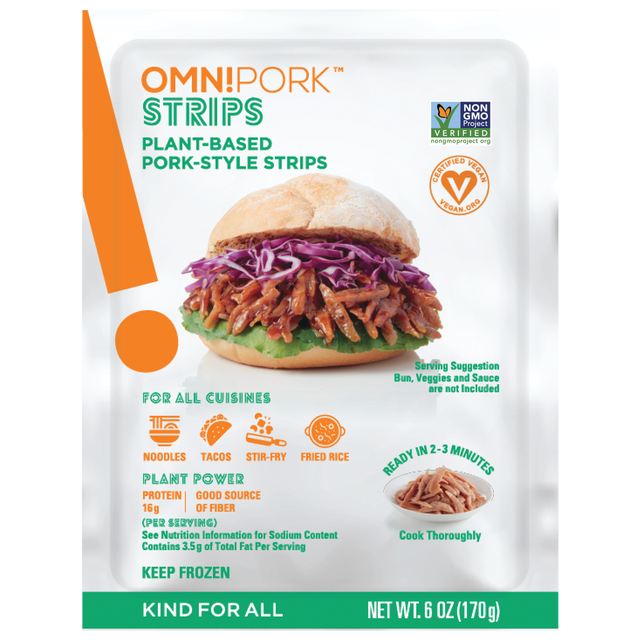 slide 1 of 1, OMNI FOODS Omnipork Pork Style Strips, 1 ct