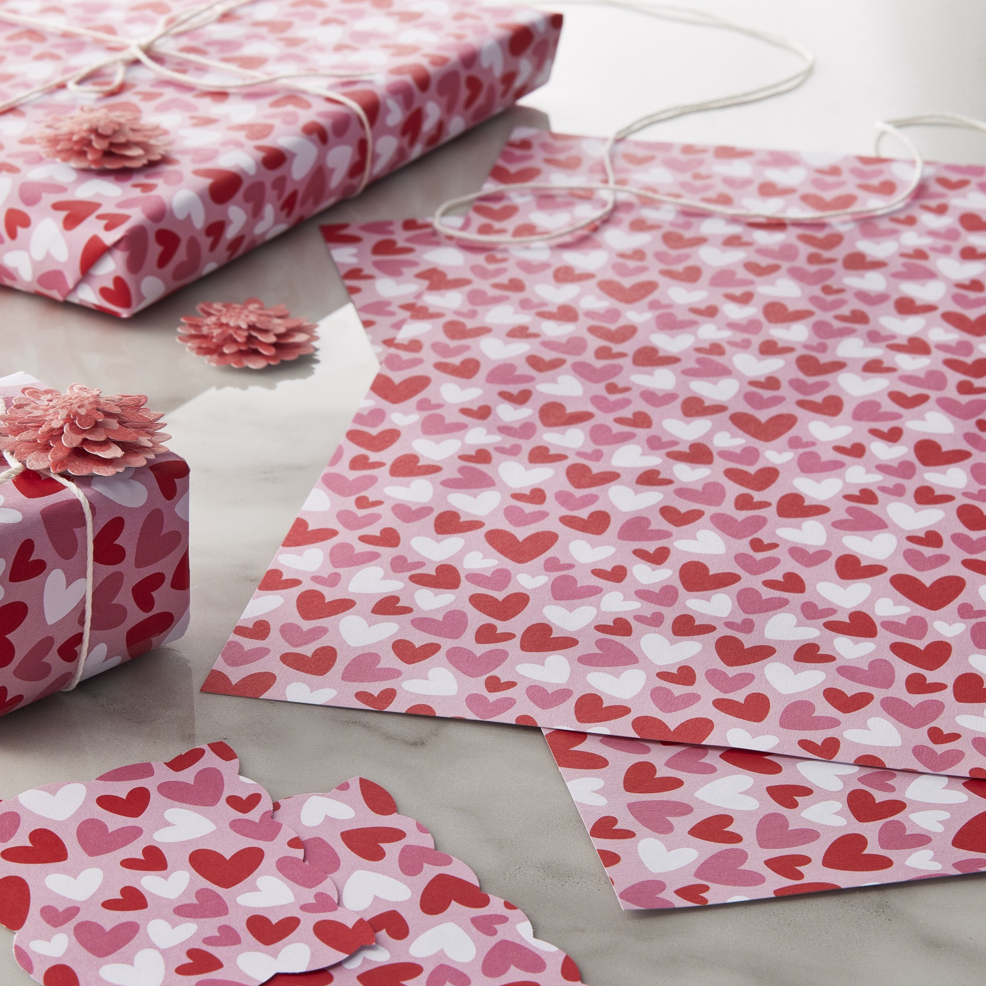 slide 2 of 3, Red, Pink & White Hearts Scrapbook Paper By Recollections, 12" X 12", 12 in x 12 in