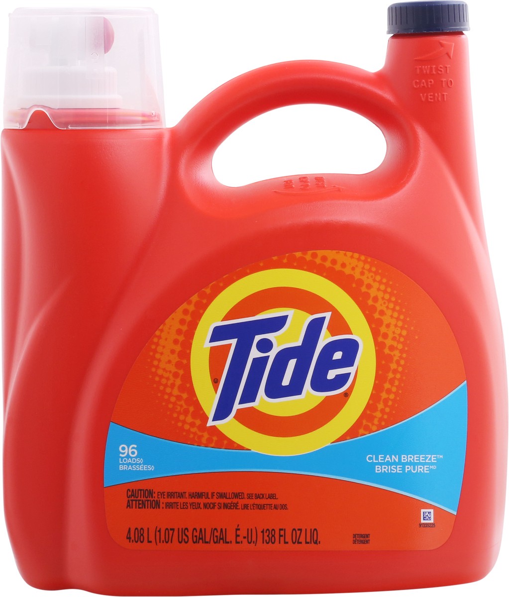 slide 8 of 12, Tide Clean Breeze Detergent 4.08 lt, 138 fl oz