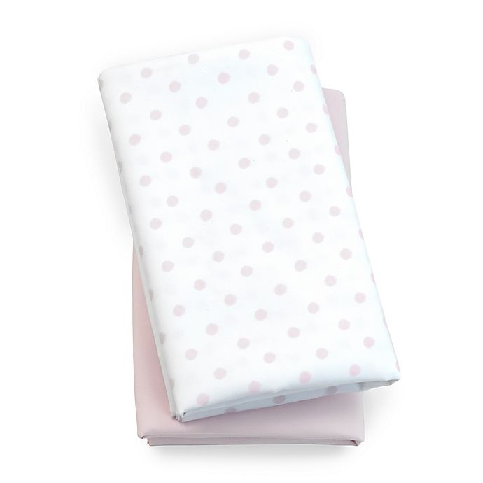 slide 1 of 4, Chicco Lullaby Playard Polyester Fitted Sheet Set - Pink, 2 ct