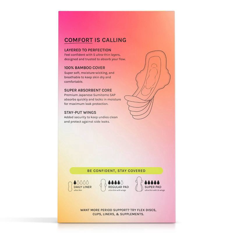 slide 2 of 4, Flex Bamboo Pads, 30 ct