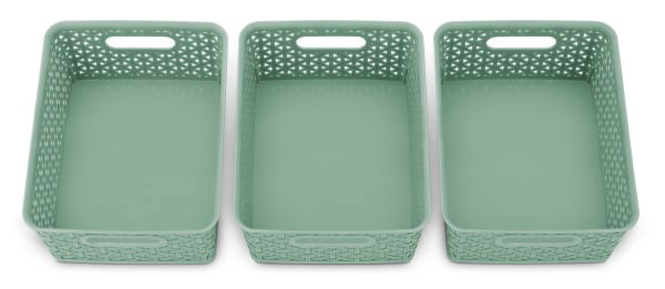 slide 11 of 13, Whitmor Resin Sm Strge Tote-S/3 Loden Frost, SM