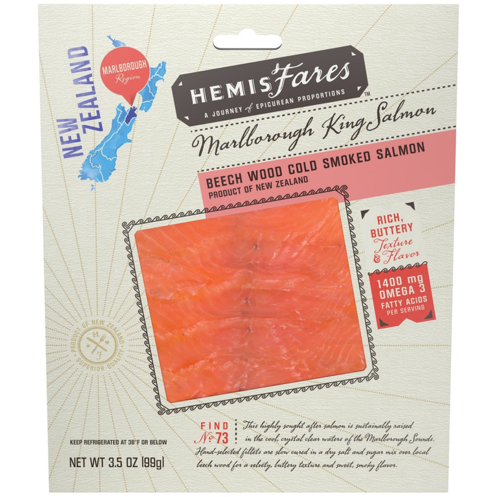 slide 2 of 2, HemisFares Beech Wood Cold Smoked Salmon, 3.5 oz