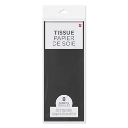 American Greetings Solid Black Gift Wrap Tissue Paper, 8 ct
