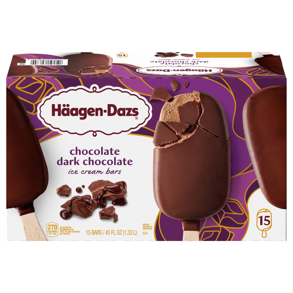 slide 4 of 15, Häagen-Dazs Chocolate Dark Chocolate Ice Cream Bars, 15 Count, 15 ct