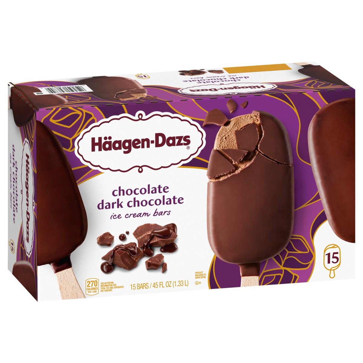 slide 5 of 15, Häagen-Dazs Chocolate Dark Chocolate Ice Cream Bars, 15 Count, 15 ct