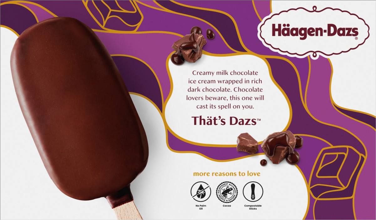 slide 11 of 15, Häagen-Dazs Chocolate Dark Chocolate Ice Cream Bars, 15 Count, 15 ct