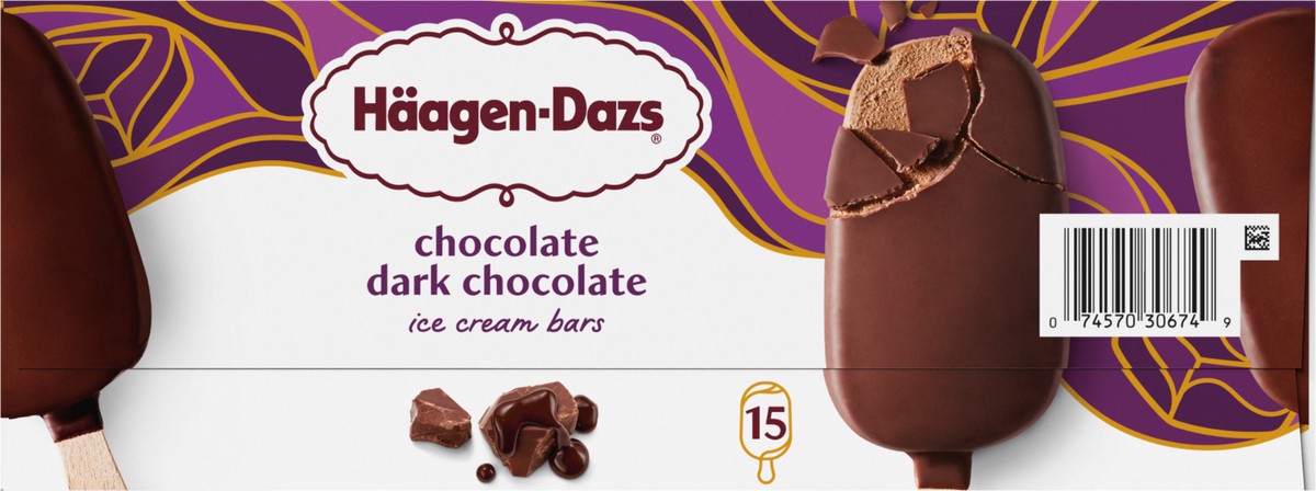 slide 6 of 15, Häagen-Dazs Chocolate Dark Chocolate Ice Cream Bars, 15 Count, 15 ct