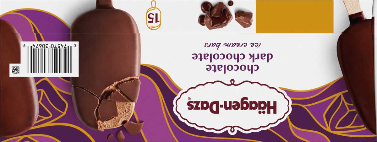 slide 12 of 15, Häagen-Dazs Chocolate Dark Chocolate Ice Cream Bars, 15 Count, 15 ct