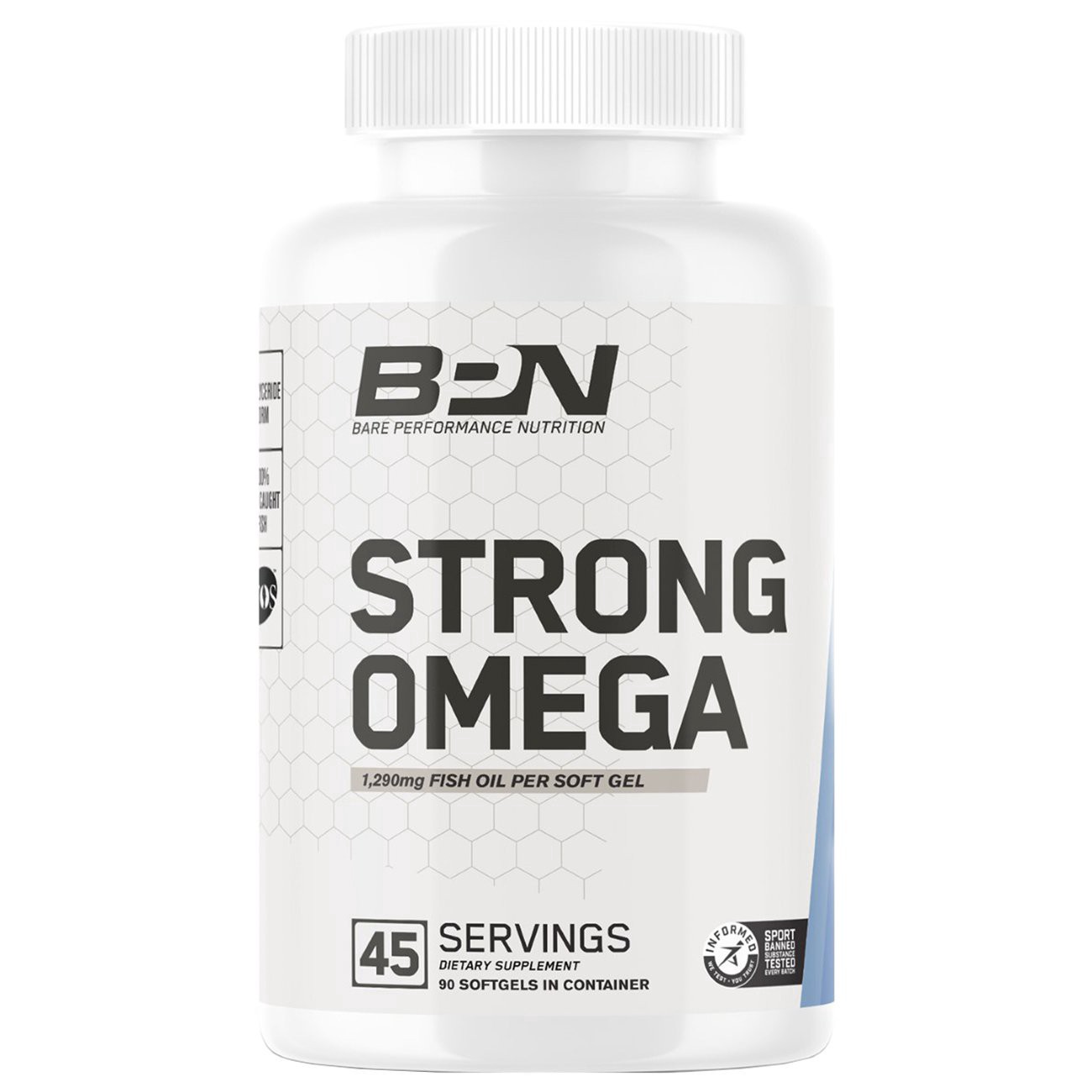 slide 1 of 1, Bare Performance Nutrition Strong Omega Fish Oil Softgel Capsules, 90 ct