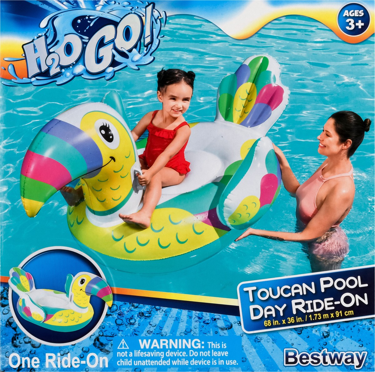 slide 10 of 12, H2OGo! Toucan Pool Day Ages 3+ Ride-On 1 ea, 1 ct