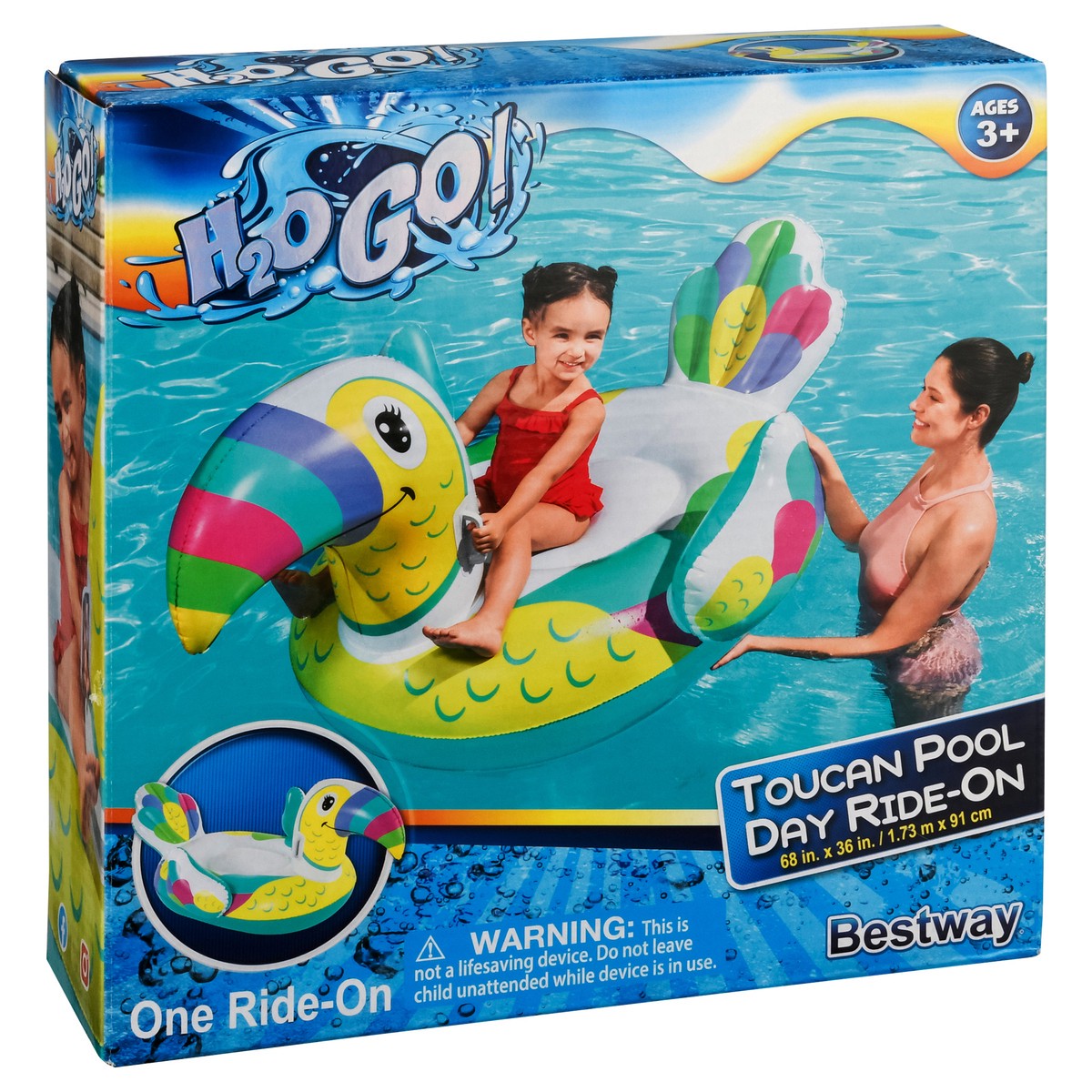 slide 3 of 12, H2OGo! Toucan Pool Day Ages 3+ Ride-On 1 ea, 1 ct