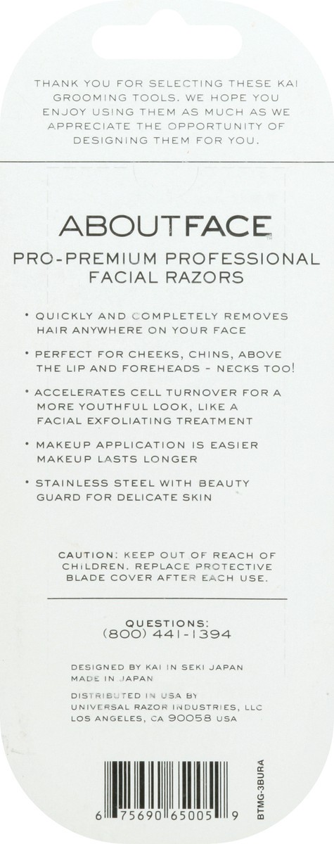 slide 5 of 9, About Face Pro-Premium Professional Facial Razors 3 ea, 3 ct