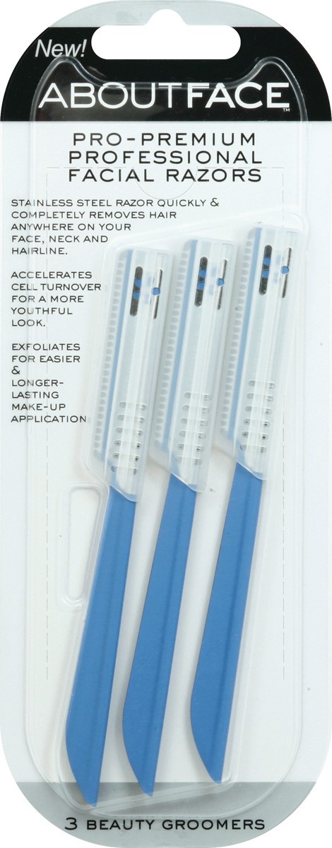 slide 3 of 9, About Face Pro-Premium Professional Facial Razors 3 ea, 3 ct
