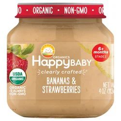 Happy Baby Organics Clearly Crafted Stage 2 Bananas & Strawberries Jar 4 oz UNIT